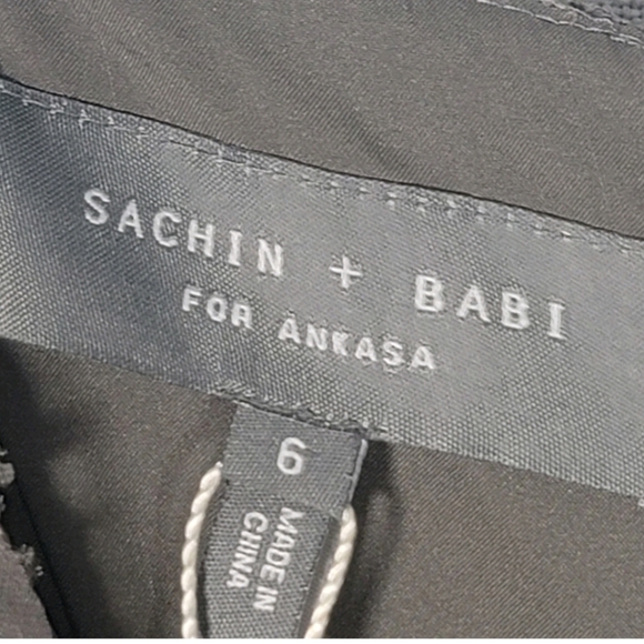 NWT Sachin + Babi Isabelle Silk Sequin Cocktail Dress Women's 6 Gray Knee Length - Picture 5 of 7
